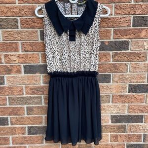 🍀3 for $25🍀Angel Eye London Black and Animal Print Dress with Collar Size M